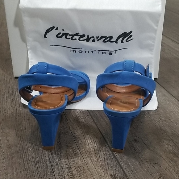 L'intervalle Fiorela Women's Blue Nubuck (Suede) Sandals Size EU=36 US=5 - Picture 4 of 8